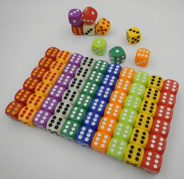 Dice Source factory 16MM Standard 6 Sided Dice Set, 50 Pieces Colorful Dice for Board Games, Classroom Math Bulk Game Dice, Make Entertainment More Exciting - 图片 4