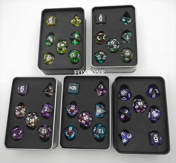 DNDND Metal Dice Case Acrylic Dice Storage with Foam for Dungeons and Dragons D&D Dice