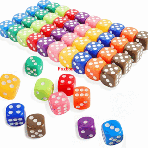 Dice Source factory 16MM Standard 6 Sided Dice Set, 50 Pieces Colorful Dice for Board Games, Classroom Math Bulk Game Dice, Make Entertainment More Exciting