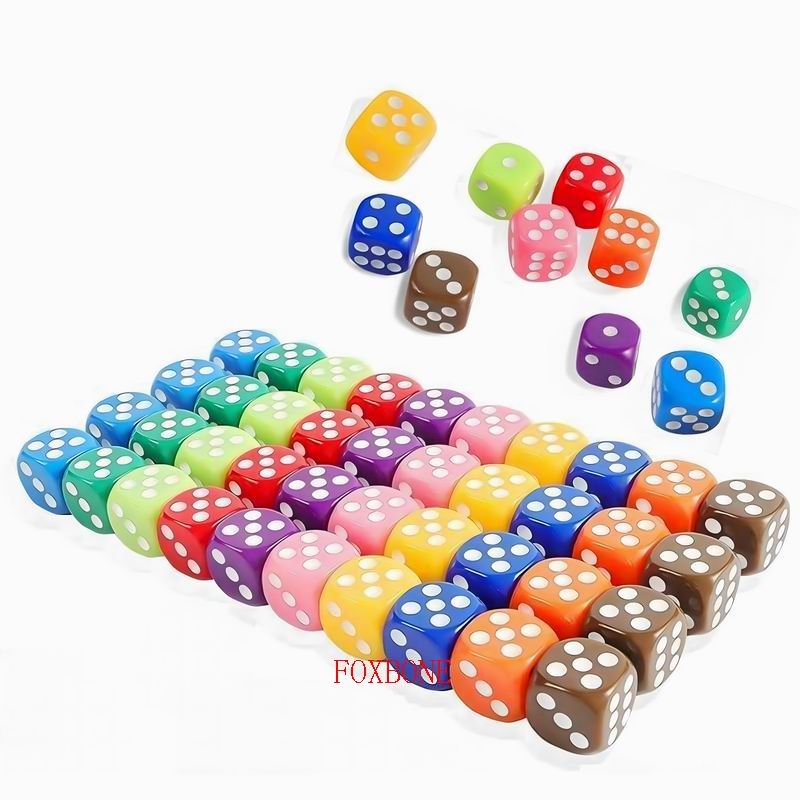 Dice Source factory 16MM Standard 6 Sided Dice Set, 50 Pieces Colorful Dice for Board Games, Classroom Math Bulk Game Dice, Make Entertainment More Exciting