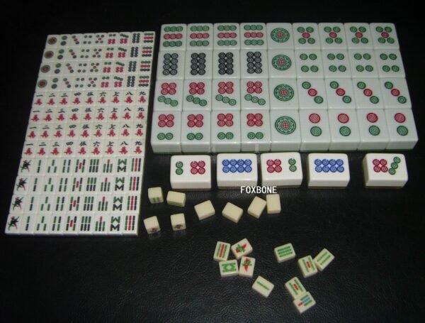 Chinese Mahjong Set X-Large 146 Numbered Melamine 1.5" Large Size Tile with Carrying Travel Case, English Manual, Pro Complete Mahjongg Game Set (Majiang, Mah Jongg)