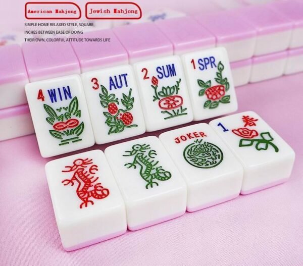 American Mahjong Set 166 Premium White Tiles, 4 All-in-One Rack/Pushers, Classic Full Size Complete Mahjongg Set - 图片 3