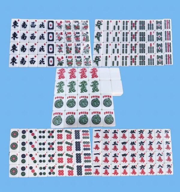 American Mahjong Set 166 Premium White Tiles, 4 All-in-One Rack/Pushers, Classic Full Size Complete Mahjongg Set - 图片 2
