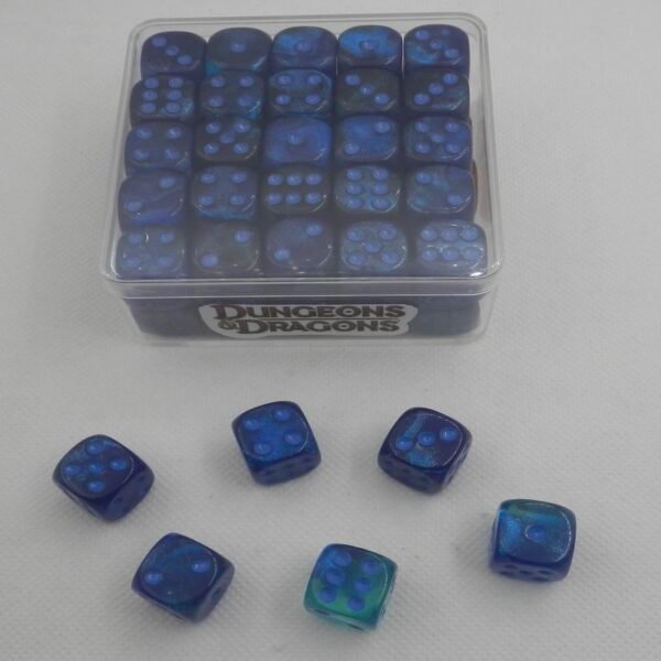Foxbone Dice Set – 16mm Gemini: Blue/Light Blue Luminary Dice Block – Dungeons and Dragons D&D DND TTRPG Dice – Includes 50 Dice – D6 - Image 2